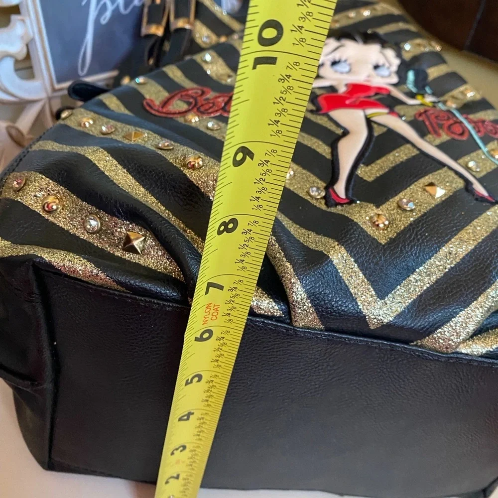 Betty Boop Black and Gold Hobo Bag